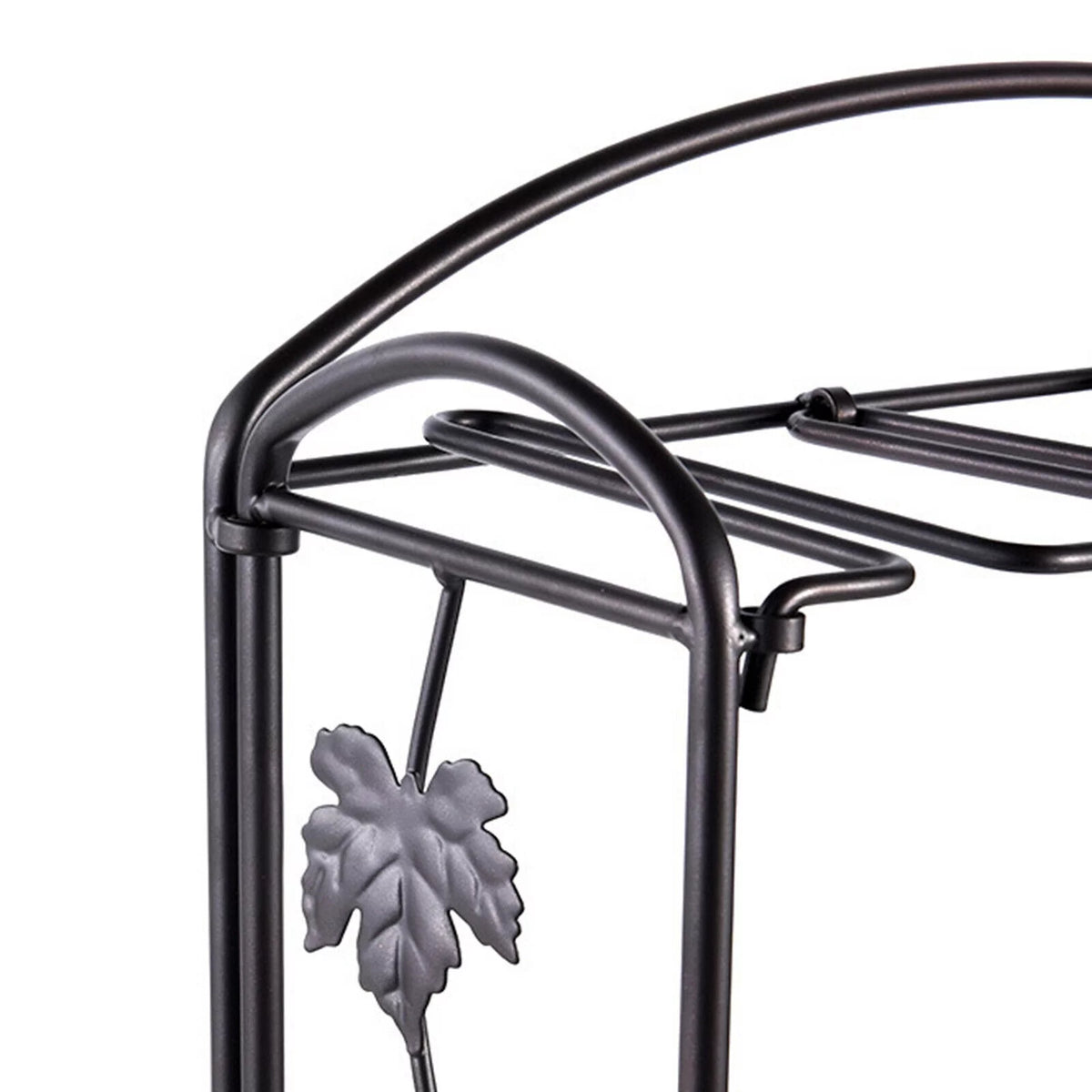 Metal Wine Rack with Glass Holder for 8 Bottles and 8 Glasses G789592