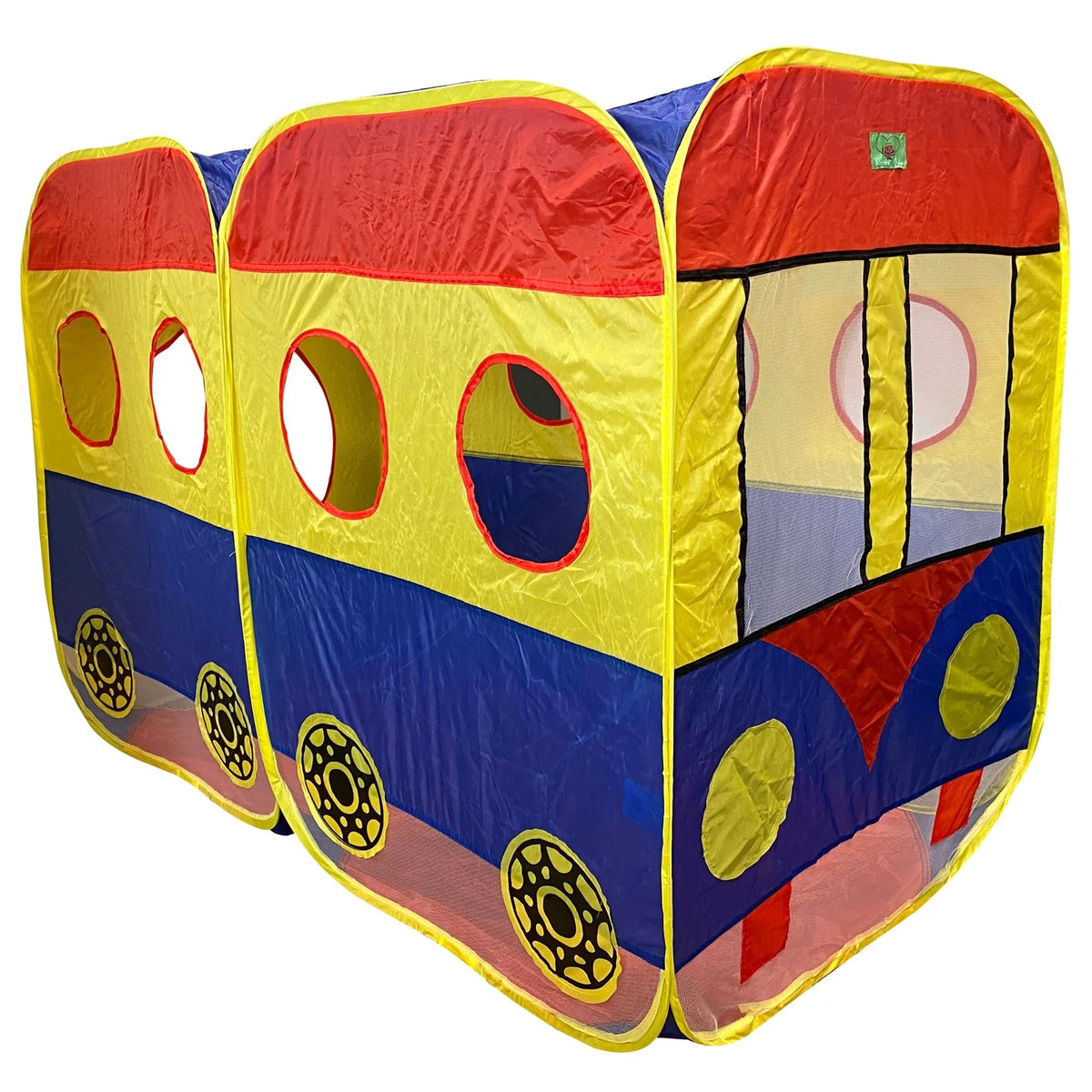 Kids Pop Up School Bus Play Tent Tunnel Folding Indoor Outdoor Bright Colors Toys I54446