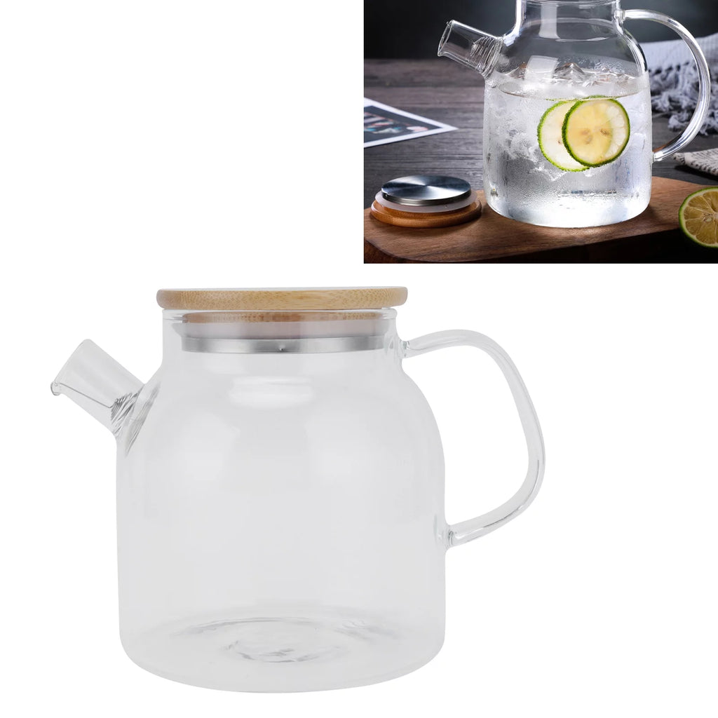 Transparent Glass Tea Pot 600ml Heat Resistant U587002