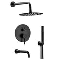 10 in. Wall Mount Shower Head and Tub Faucet 2.5 GPM Matte Black X899