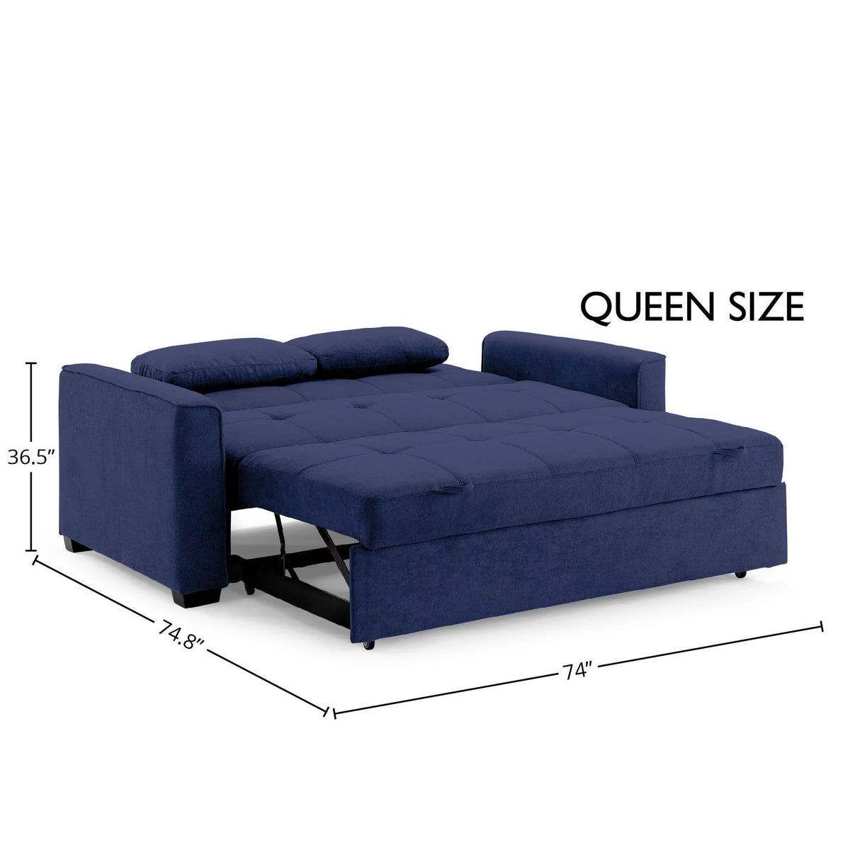 Navy Chenille Queen Size Sleeper Sofa Z7441