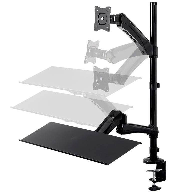Sit-Stand Articulating Monitor and Keyboard Workstation B955