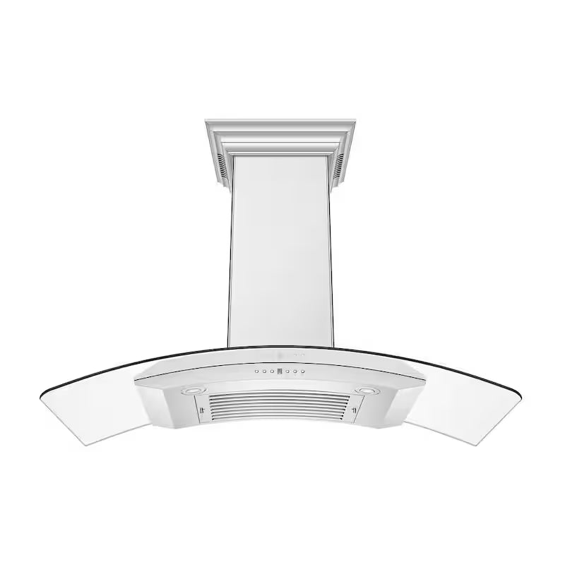 48 in. 400 CFM Ducted Wall Mount Range Hood in Stainless Steel & Glass I446575