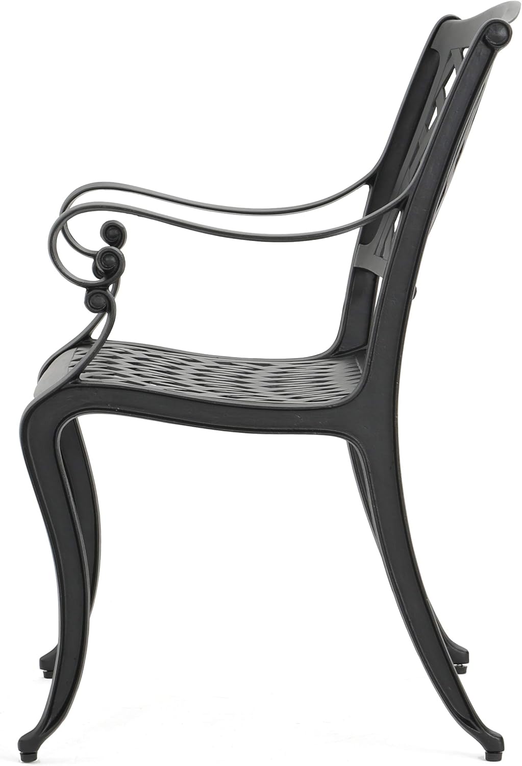 Black Sand Cast Aluminum Chairs 2-Pcs Set T563