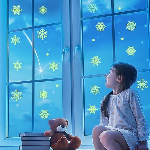 Glow in The Dark Snowflake Window Clings A92683