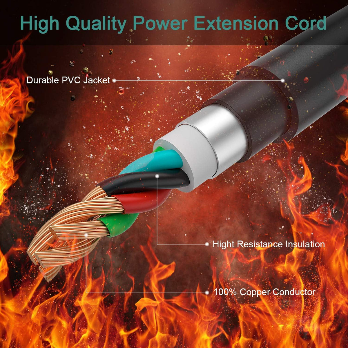 Dryer Extension Cord 4 Prong, 30 Amp, 10 Feet, Pack of 2 C55908