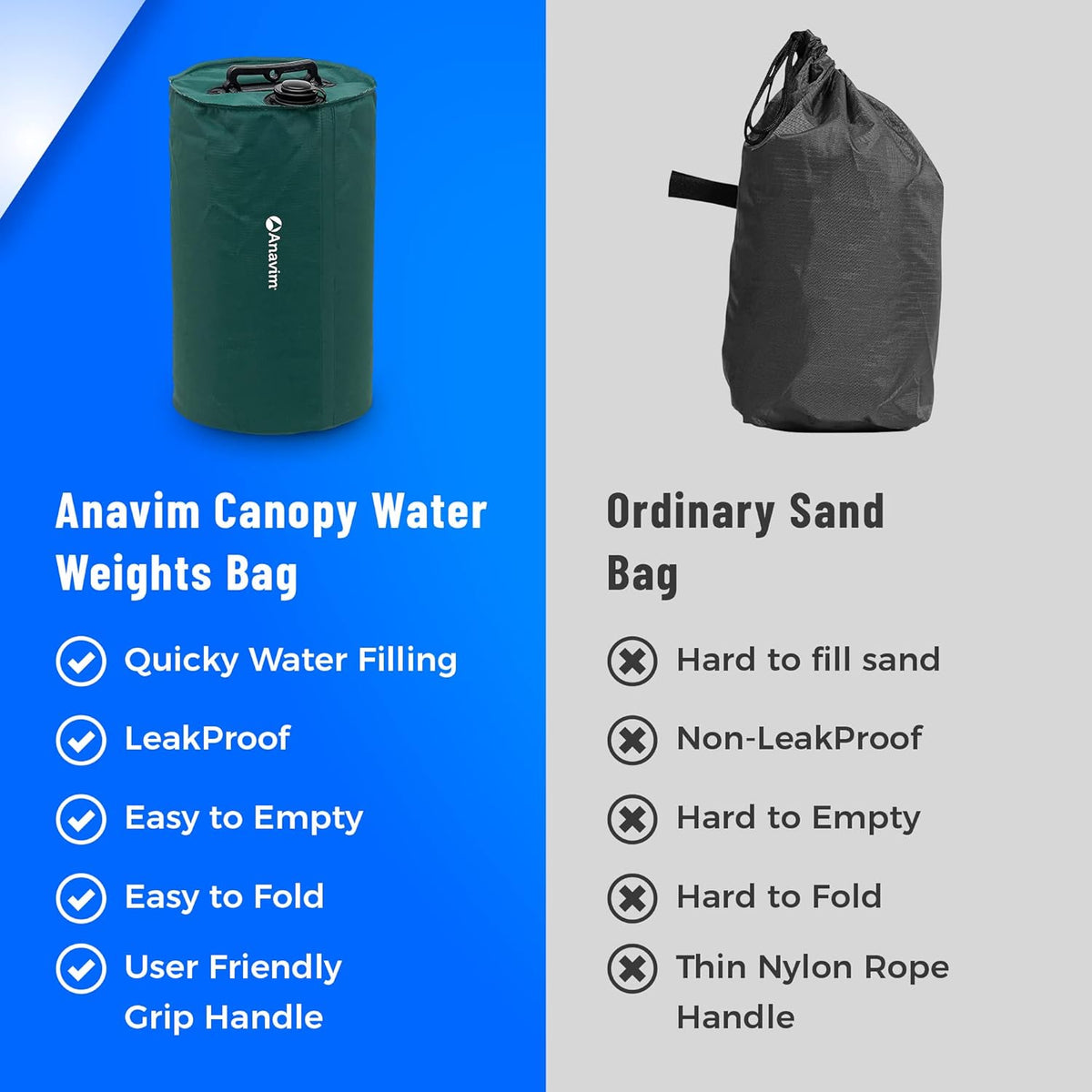 4pcs-Pack Black Canopy Water Weights Bag K235256