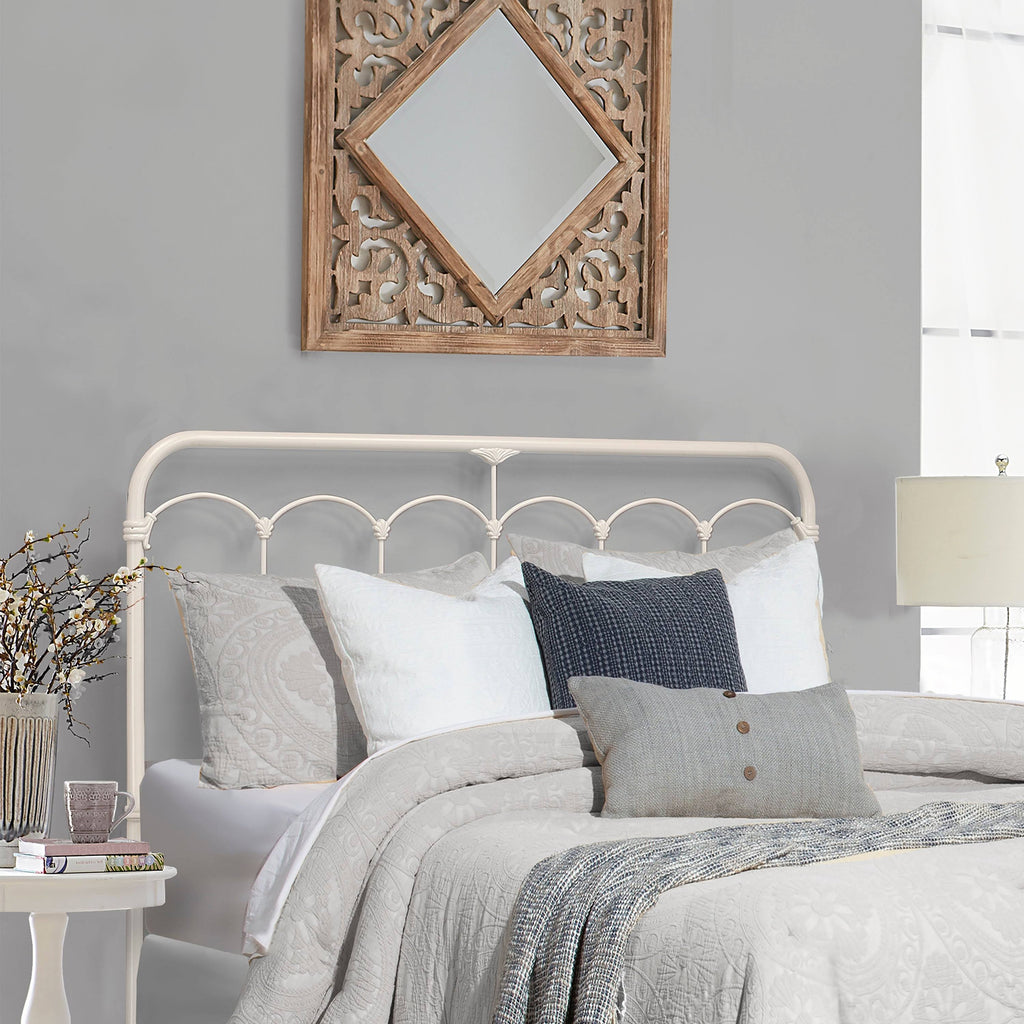 King Soft White Metal Headboard C178998