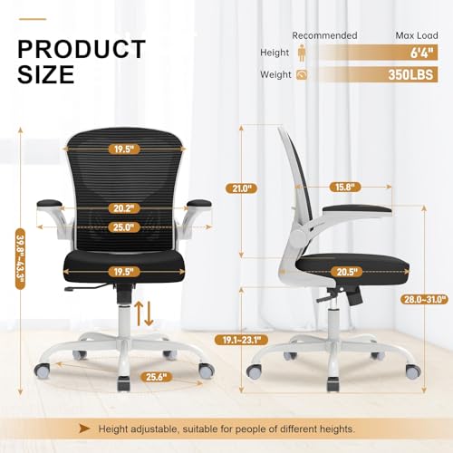 High Back Mesh Ergonomic Office Chair with Flip-up Armrests S352