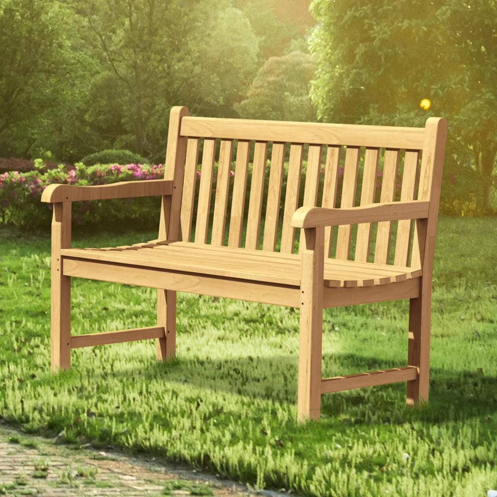Teak Wooden Outdoor Garden Bench with Armrest B678
