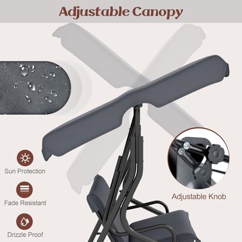 3 Person Porch Swing with Removable Cushion and Canopy X3968