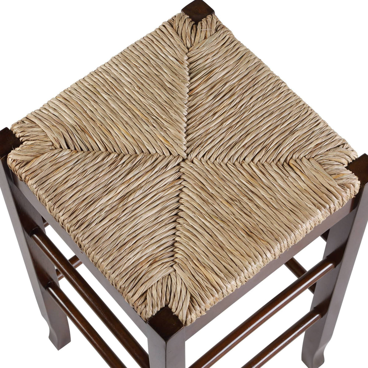 29x22 Square Rush Stool Cappuccino K858