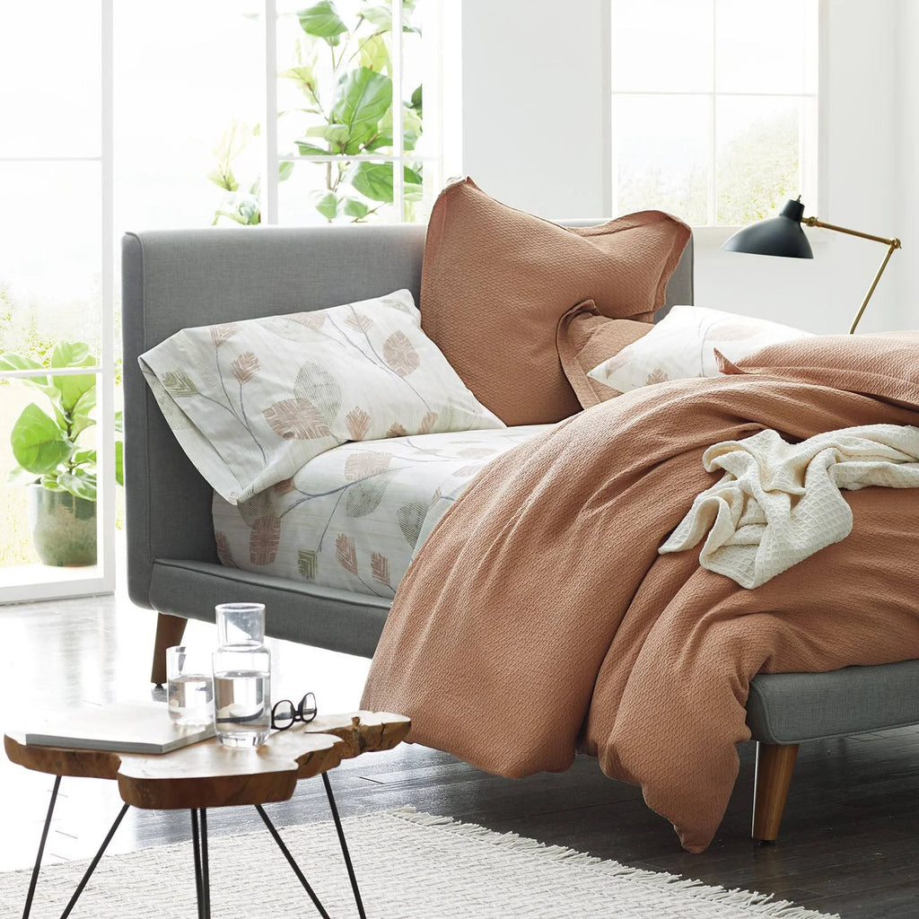 White Geometric Cotton Reversible Full Duvet Cover E4172