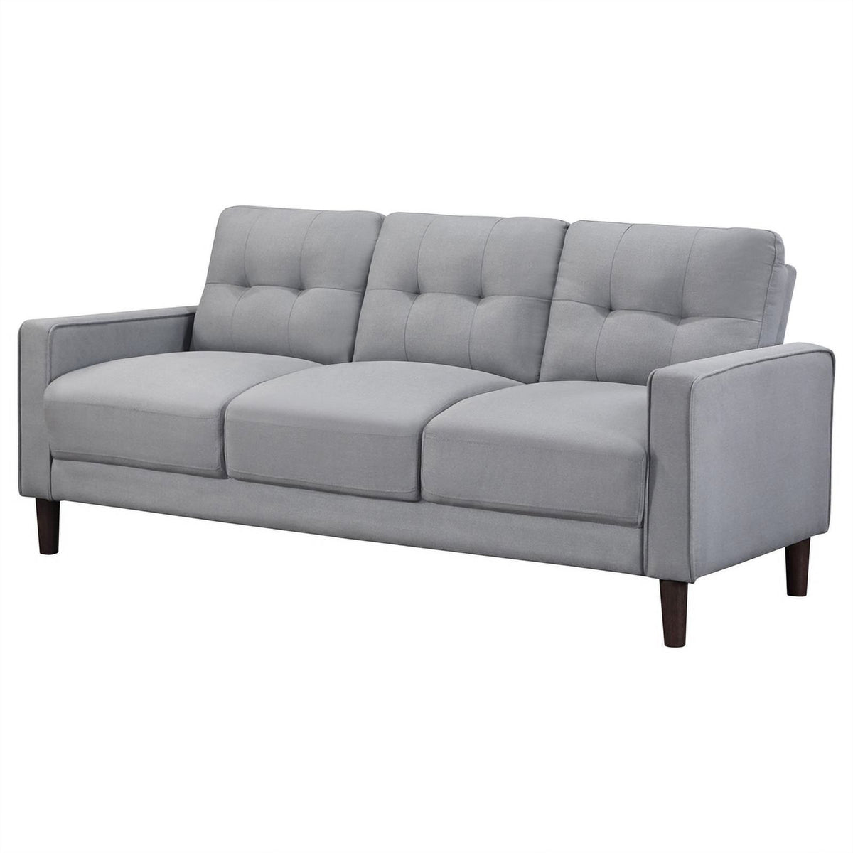 Gray Upholstered Fabric Sofa with Track Arms F34749
