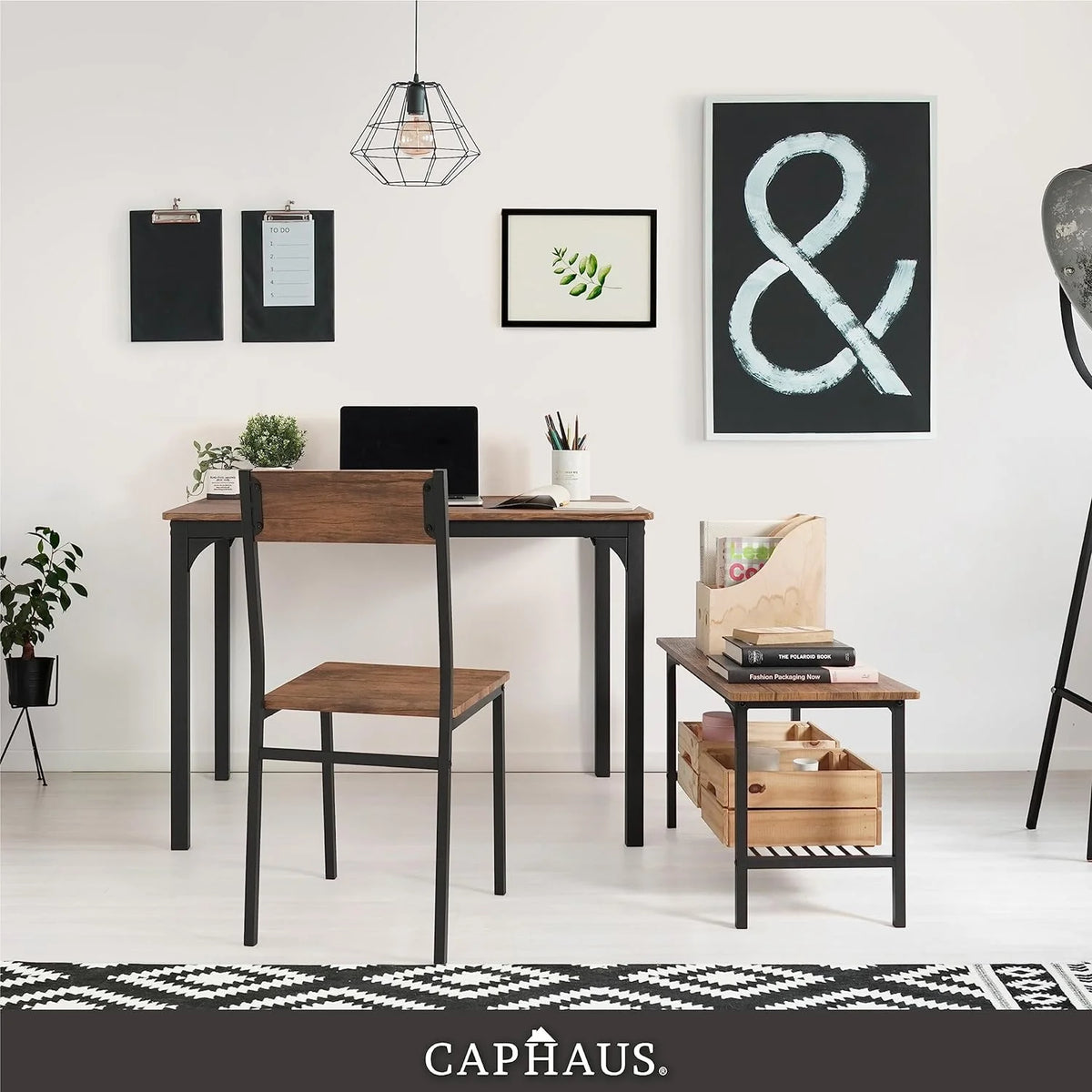 4 Pieces Dining Table Set with Bench and Chairs V461