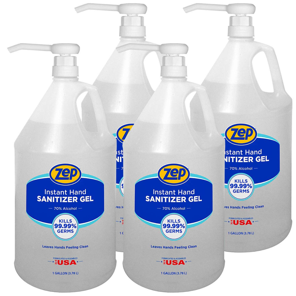 Instant Hand Sanitizer Gel 70% Alcohol 1 Gallon Case of 4 Pump Included Z371774