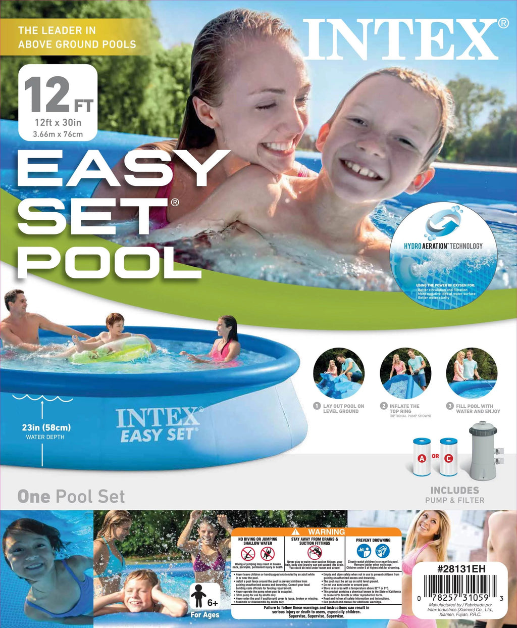 12' x 30 Above Ground Swimming Pool with Filter Pump X736