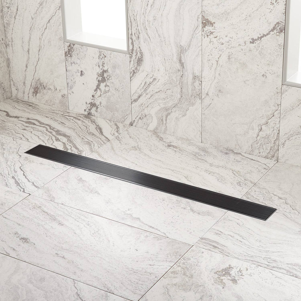 Matte Black Linear Shower Drain M36308