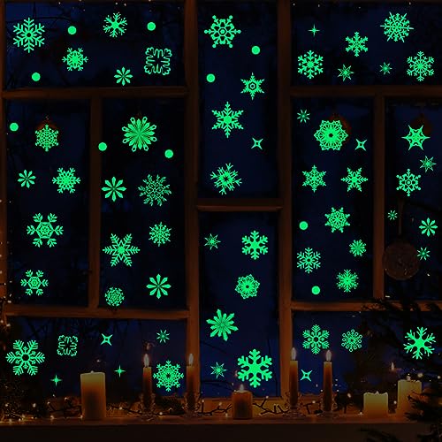 Glow in The Dark Snowflake Window Clings A92683