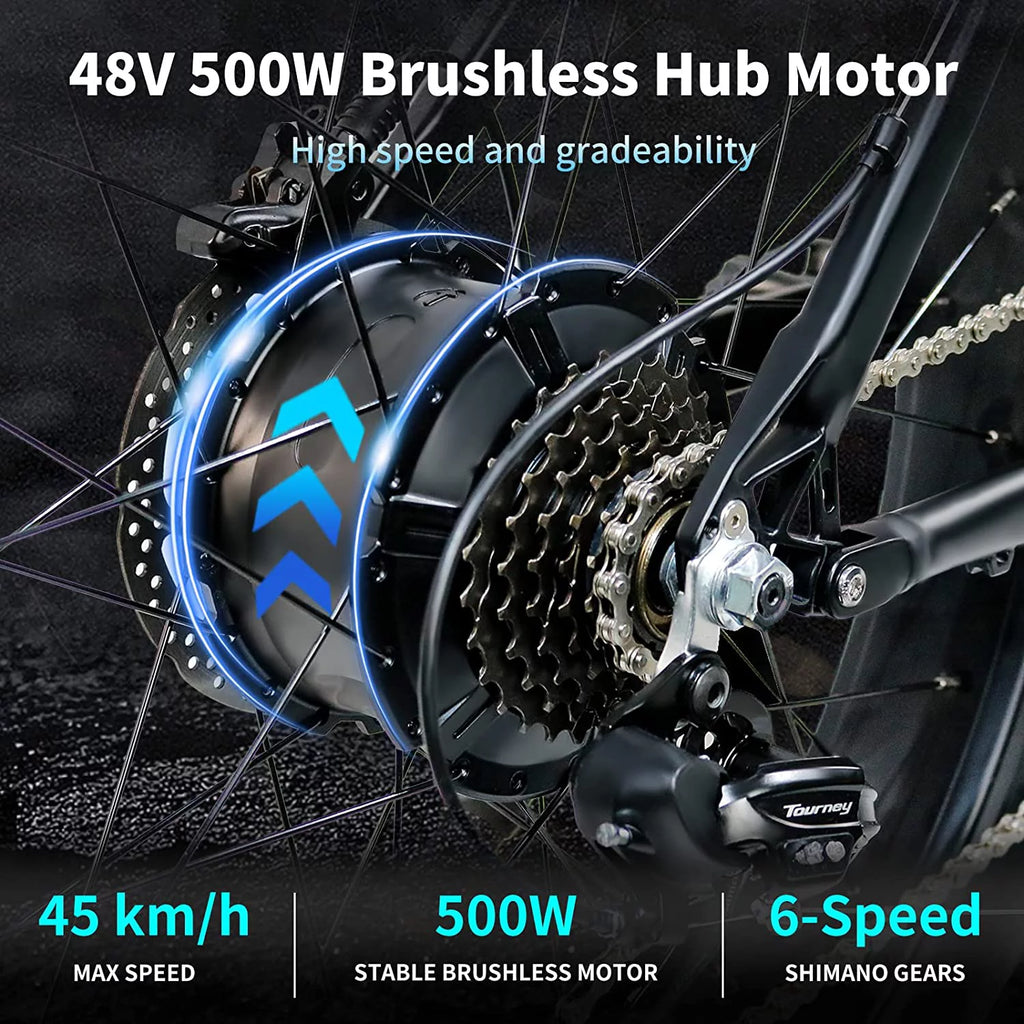 500W 26'' Fat Tire Electric Mountain Bike X918