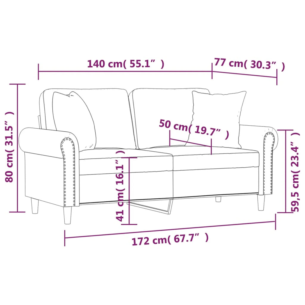 2-Seater Sofa Dark Gray 55.1" N2730