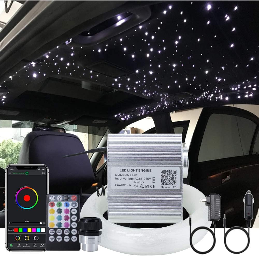 10W Twinkle Fiber Optic Lights Kit with RGBW Light Engine, Optical Fiber Cable 460pcs 9.8ft/3m, 28key Remote R44411
