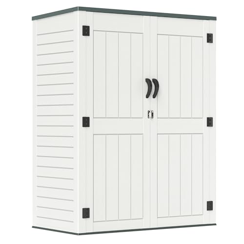 Light Grey HDPE Resin Outdoor Storage Shed A429