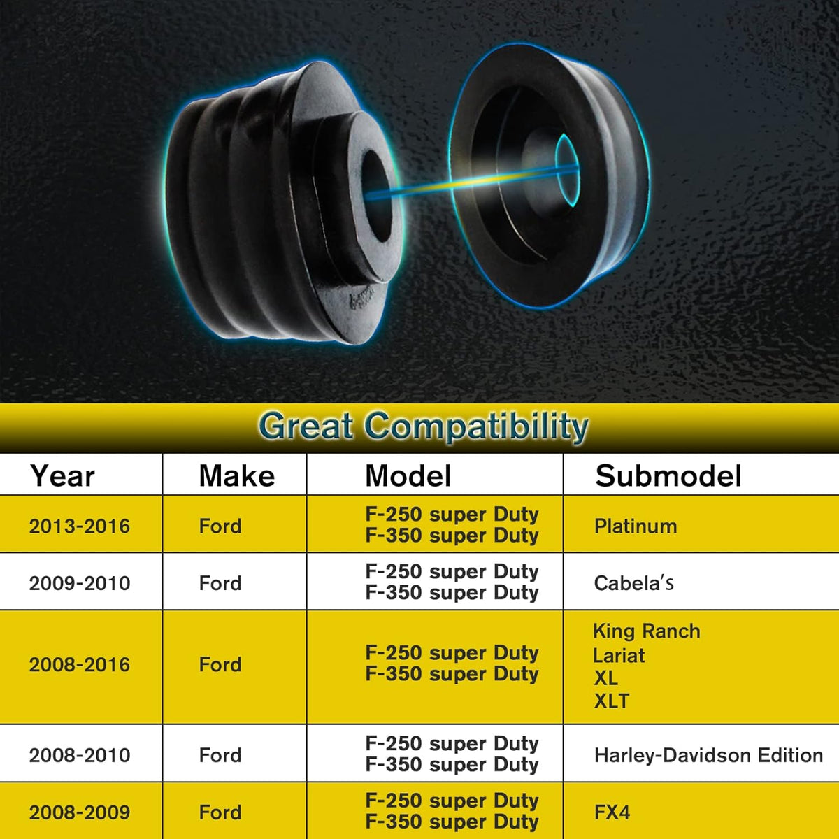 18Pcs Black Polyurethane Body Mount Bushing Kit X221541