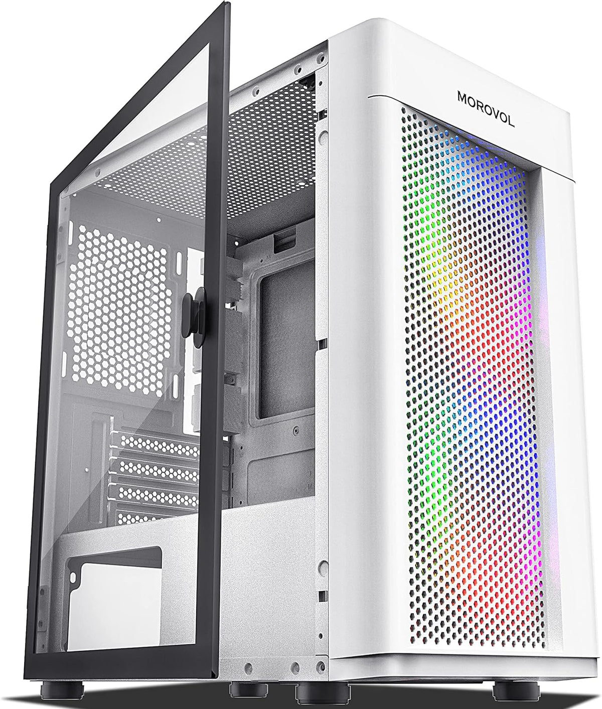 Pink Micro ATX Computer Case with Tempered Glass Panel Z75920