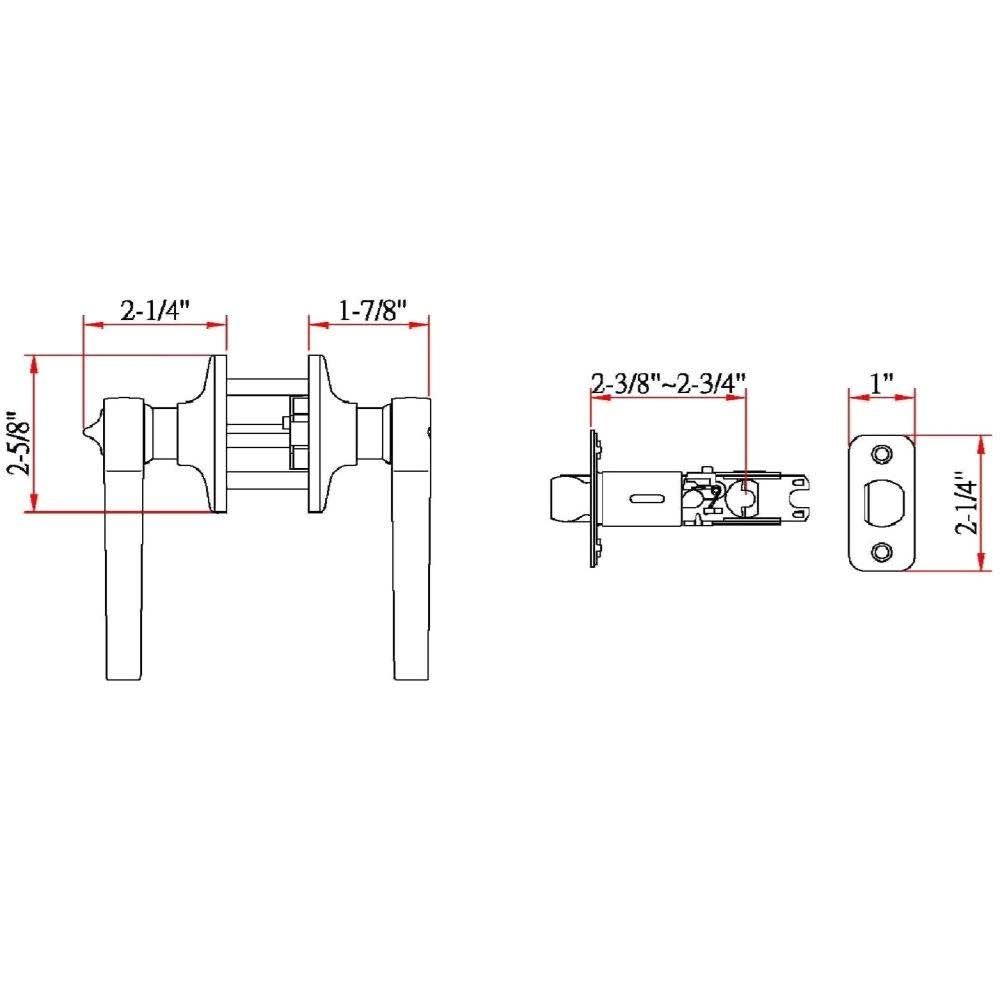 8-Pack Privacy Door Lever, Satin Nickel T254