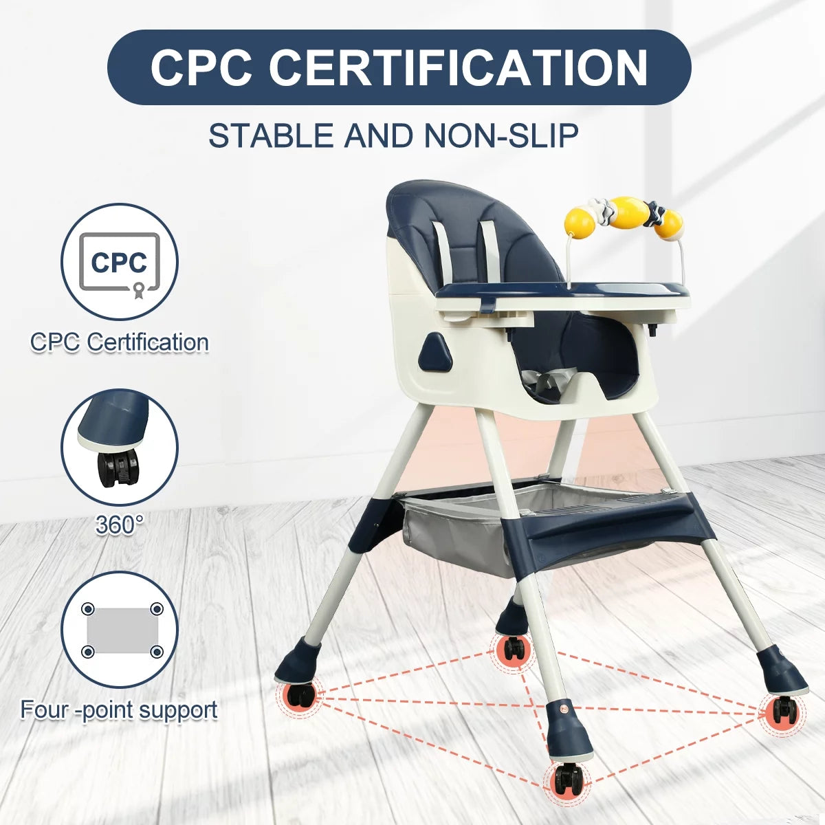 4-in-1 Baby High Chair Blue D519719