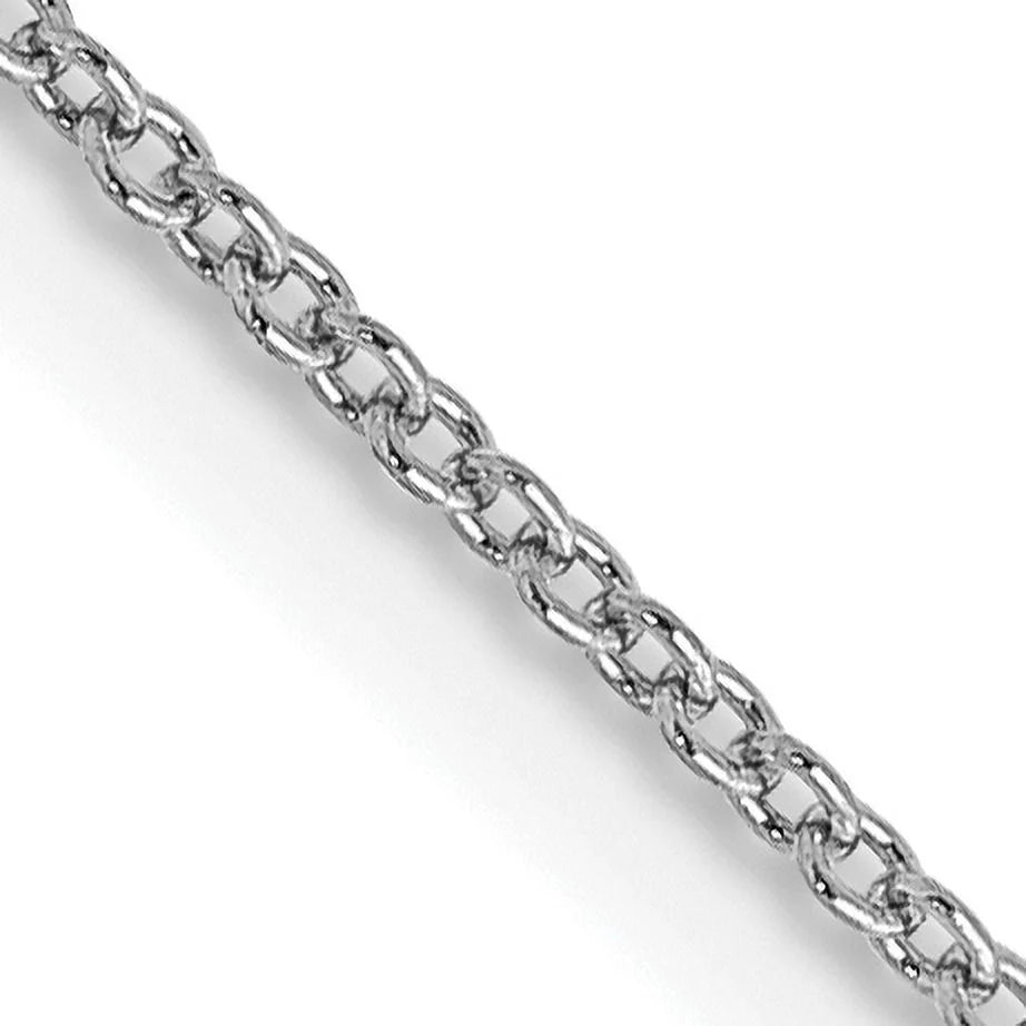 14K White Gold Cable Chain Necklace 16 Inches V9017