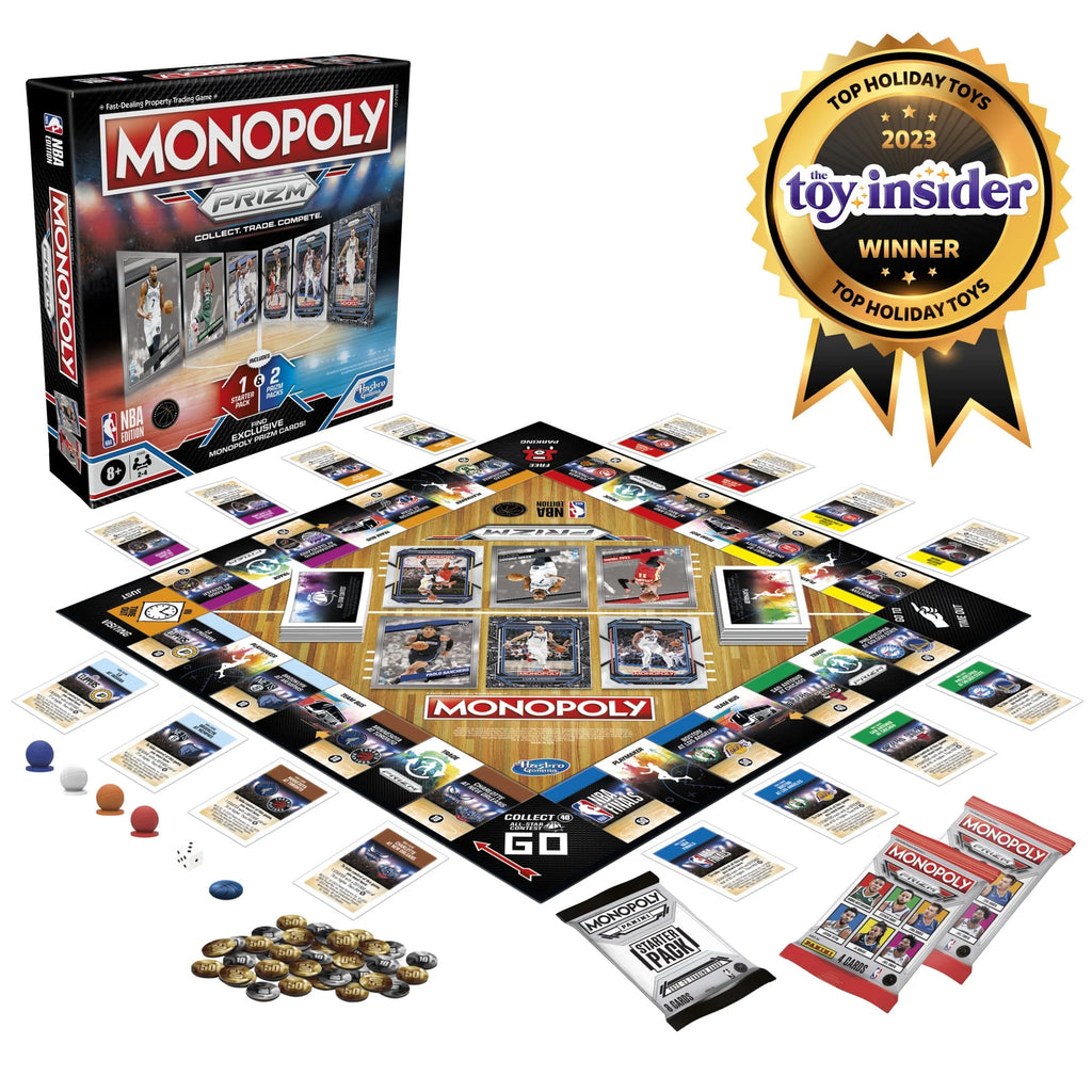 Monopoly Prizm NBA Edition Board Game with Trading Cards L194713