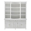 White Kitchen Hutch Cabinet with 5 Doors & 3 Drawers Q4044