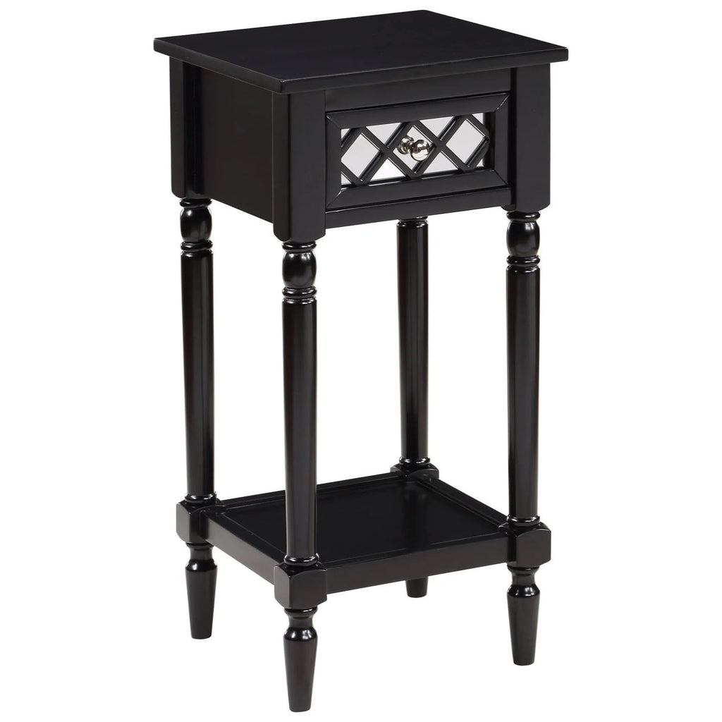 Black 1 Drawer Accent Table with Shelf M179845