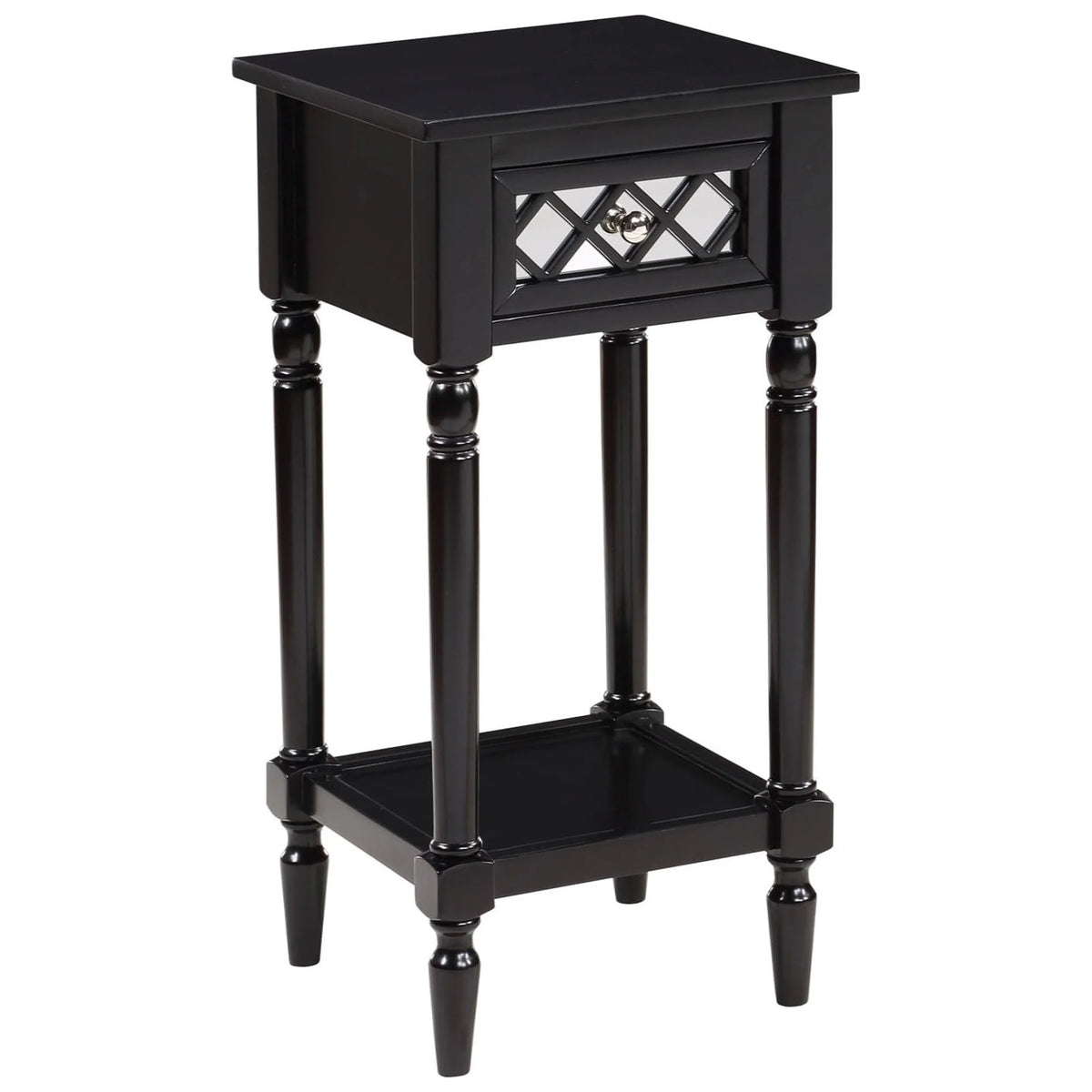 Black 1 Drawer Accent Table with Shelf M179845