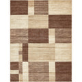 Light Brown Geometric Rectangle Rug I1311