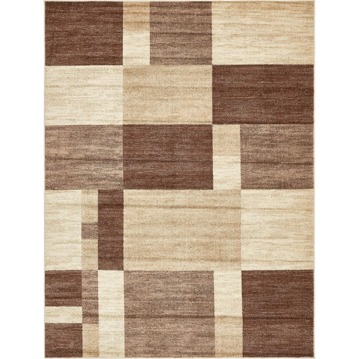Light Brown Geometric Rectangle Rug I1311