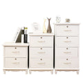 Set of 2 White Wood Nightstand with 2 Drawer V45699