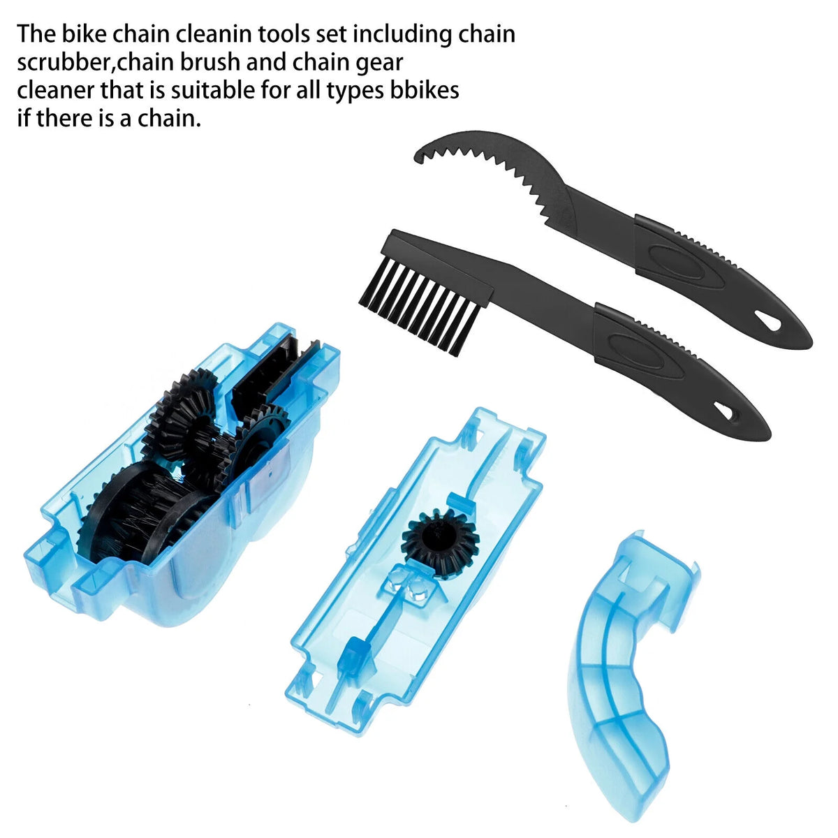 Bicycle Chain Cleaner Cleaning Brush Wheel Kit I801