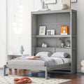 Full Size Murphy Bed with Storage Shelves Gray M265