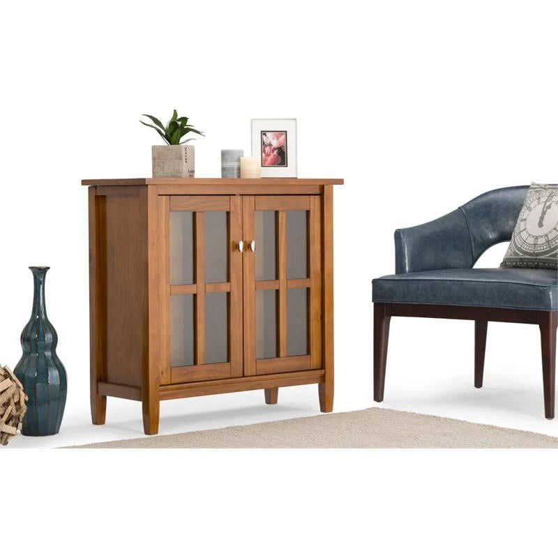 Light Golden Brown Solid Wood Media Cabinet B298