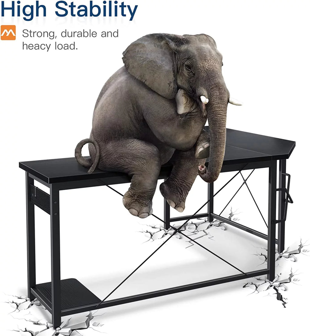 66" L Shaped Black Gaming Desk R55118