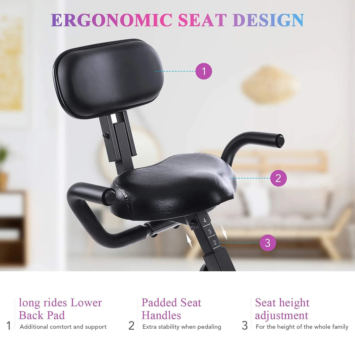 Folding Magnetic Upright Exercise Bike with LCD Monitor S929