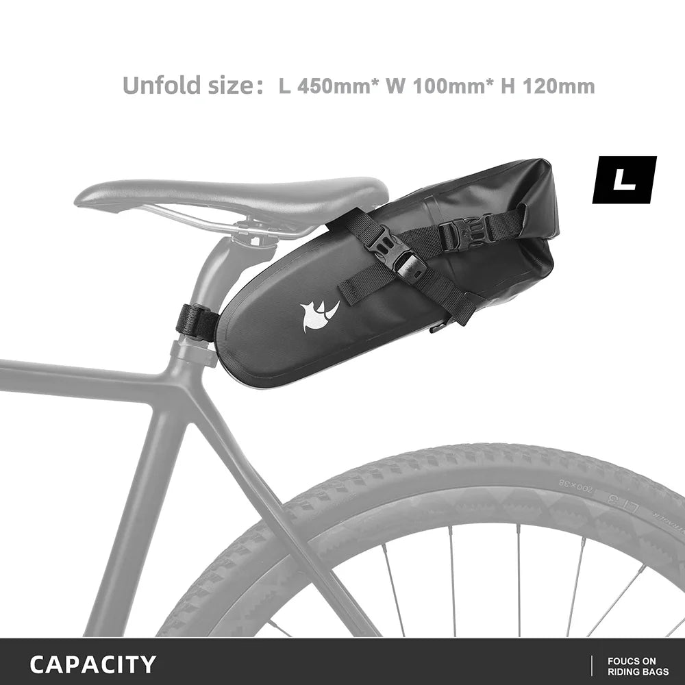 Waterproof Bike Saddle Bag, 4L Cycling Tail Bag E7295