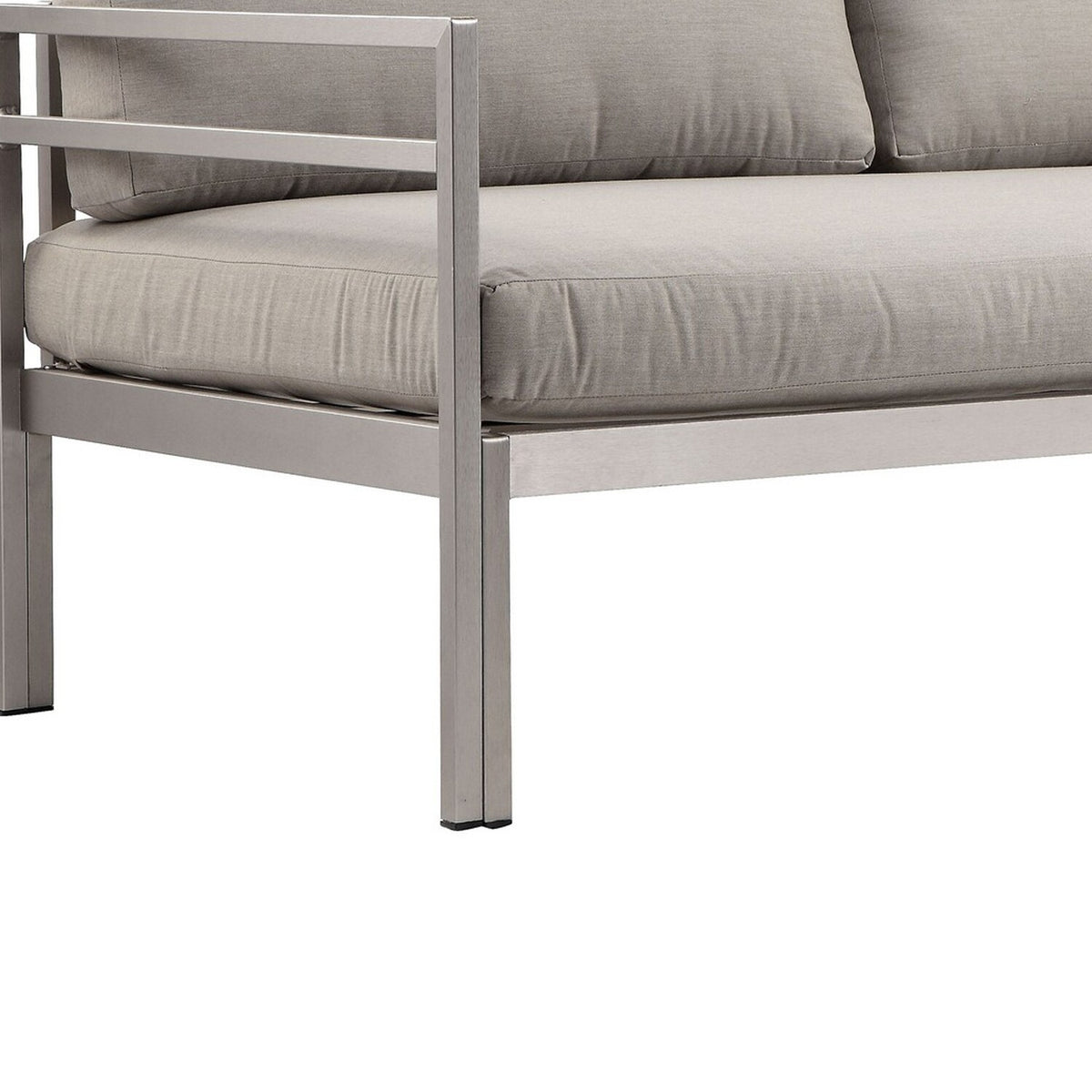 Gray Aluminum Frame Outdoor Sofa with Fabric Cushions L1504
