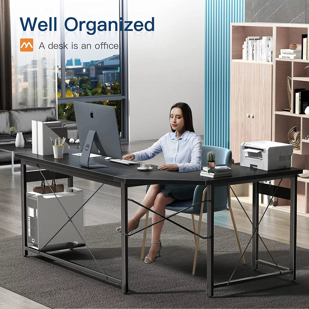 66" L Shaped Black Gaming Desk R55118