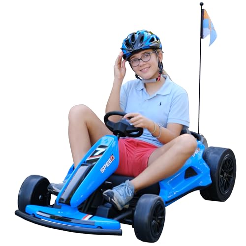 24V 10Ah Electric Go Kart with Drifting Function, 2WD Ride On Car, White G10220