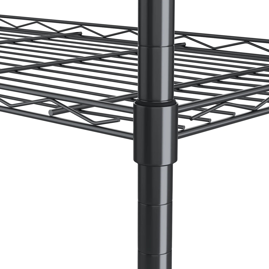 6 Shelves Wire Metal Heavy Duty Shelving Rack with Wheel, Silver B4209