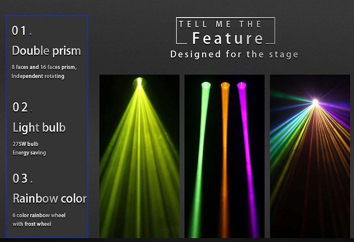 275W 10R Beam Moving Head Lighting with 2 Prisms DJ Disco Party Light L30333